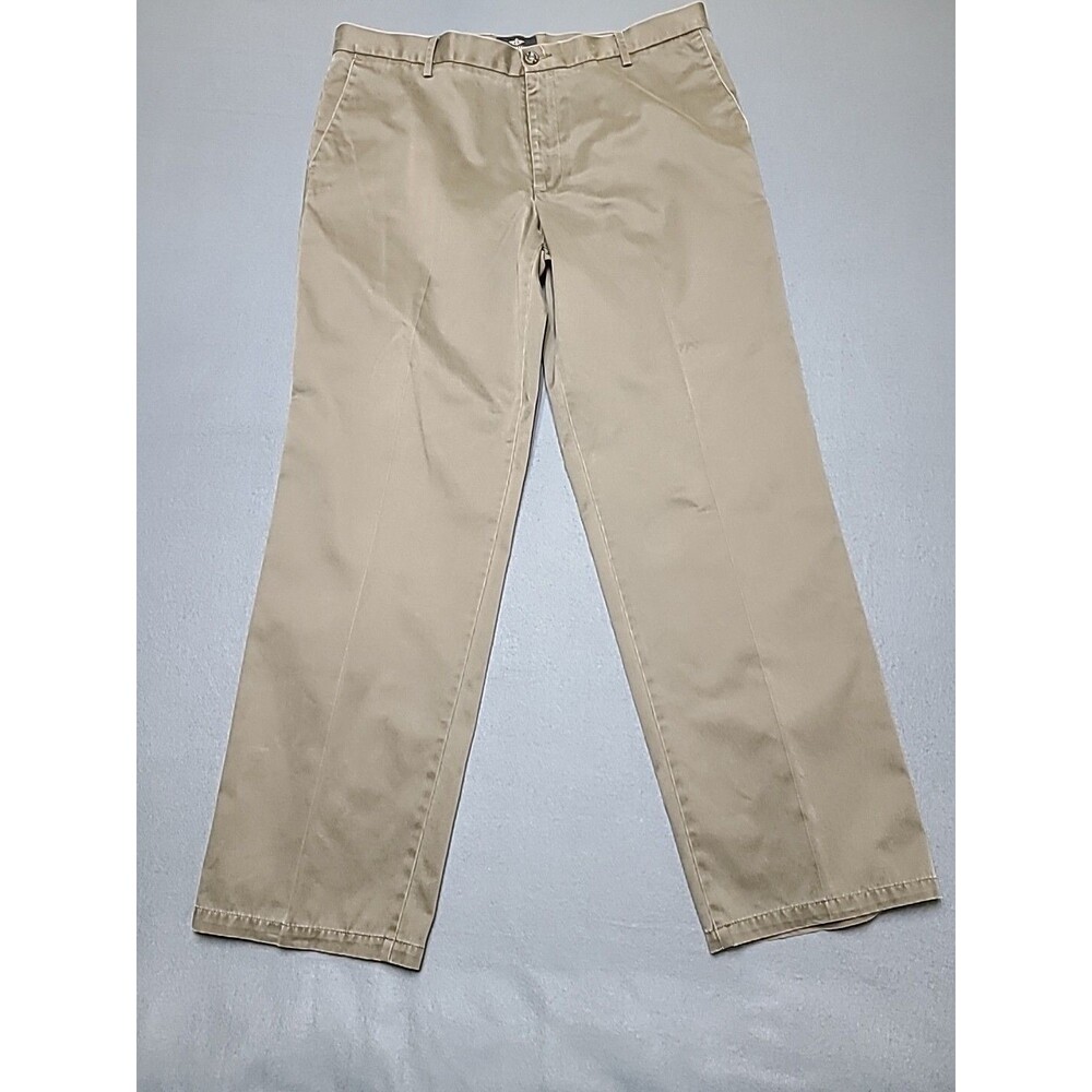Dockers Mens Chino Pants 38x32 Beige Straight Fit Flat‎ Front Career Office Work